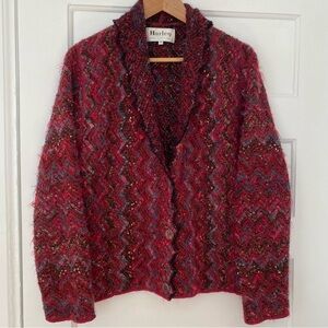 Harley of Scotland mohair and wool blend boho artsy cardigan